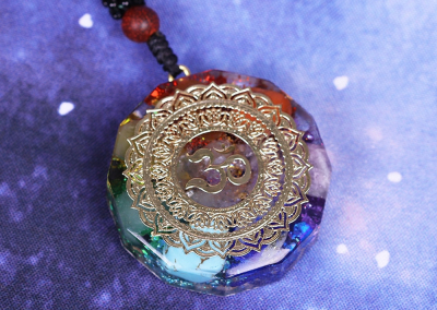 Orgonite Pendant Om Symbol Necklace Chakra Healing Energy Necklace Meditation Jewelry Handmade Professional Dropshipping