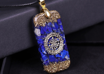 Orgonite Energy Pendant Natural Lapis Lazuli Reiki Energy Necklace Mysterious Resin Chakra Stone Growth Business Amulet