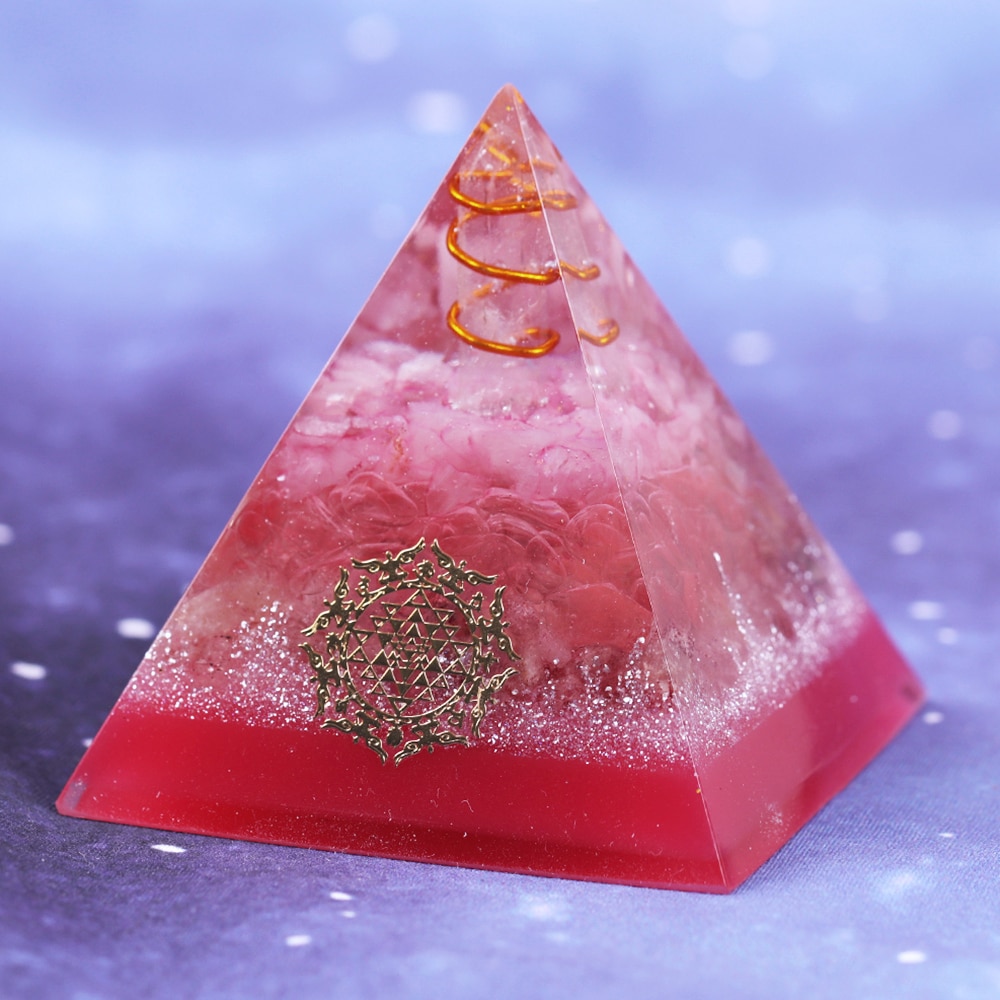 Rose Quartz Orgone Pyramid Energy Chakra Balancing Gemstone Emf Protection Reiki Healing Stone Spiritual Gift