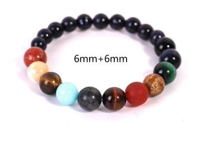 Lovers Eight Planets Natural Stone Bracelet Universe Yoga Chakra Galaxy Solar System Beads Bracelets for Men Women Jewelry