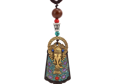 Handmade Vintage Nepal Long Ethnic Buddhist Mala Pendant Necklace Statement Charm Bohemian Boho Buddha Men Women Lucky Jewelry