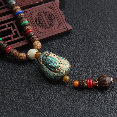 2020 New Vintage Nepal Long Buddhist Mala Wood Beaded Pendant & Necklace Ethnic Bohemian Boho Buddha Lucky Jewelry for Women Men